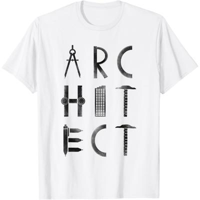 Ретро Графическая Архитектор Студент-архитектор Чертежник Футболка(1)