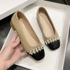 Simple Pearl Black Retro Mary Jane Shoes Women's New Spring and Autumn Thick Heel Shoes
