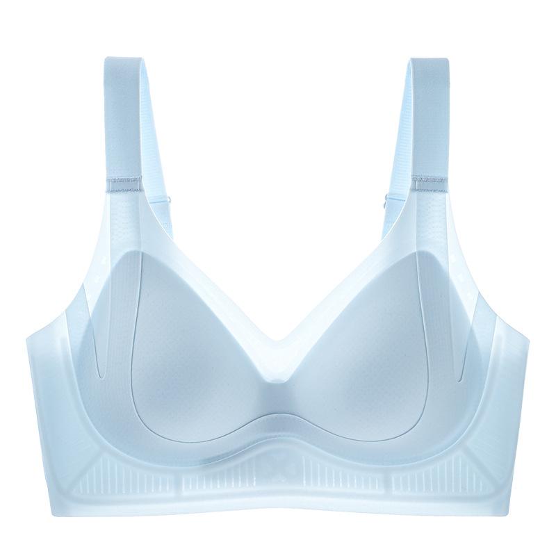 Summer cold muscle cool feeling seamless underwear women gather and close sub-breasts anti-sagging ultra-thin fixed cup comfortable back bra