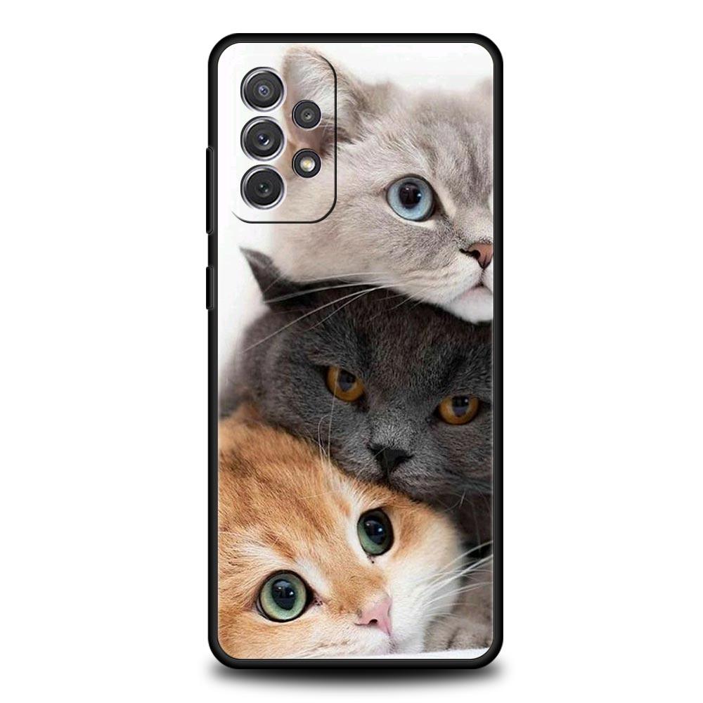 Милый чехол-котик с сердцем для Samsung Galaxy A17 A07 A55 A35 A25 A15 A05s A33 5G A31 A23 A21s A13 A41 A73 A53 A51 A71 A03