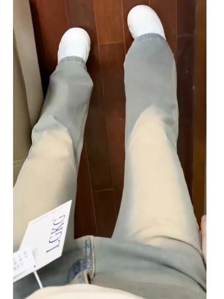 Women's High-Waist Slim Flared Jeans, Yellow-Mud Color, Perfect for Spring and Autumn