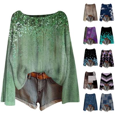 Женский модный винтажный легкий свитер, повседневный трикотажный пуловер с длинным рукавом