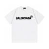 BALENCIAGA Летнее Новое Поступление Хлопковая Футболка с Принтом, Круглым Вырезом, Коротким Рукавом Белая F124