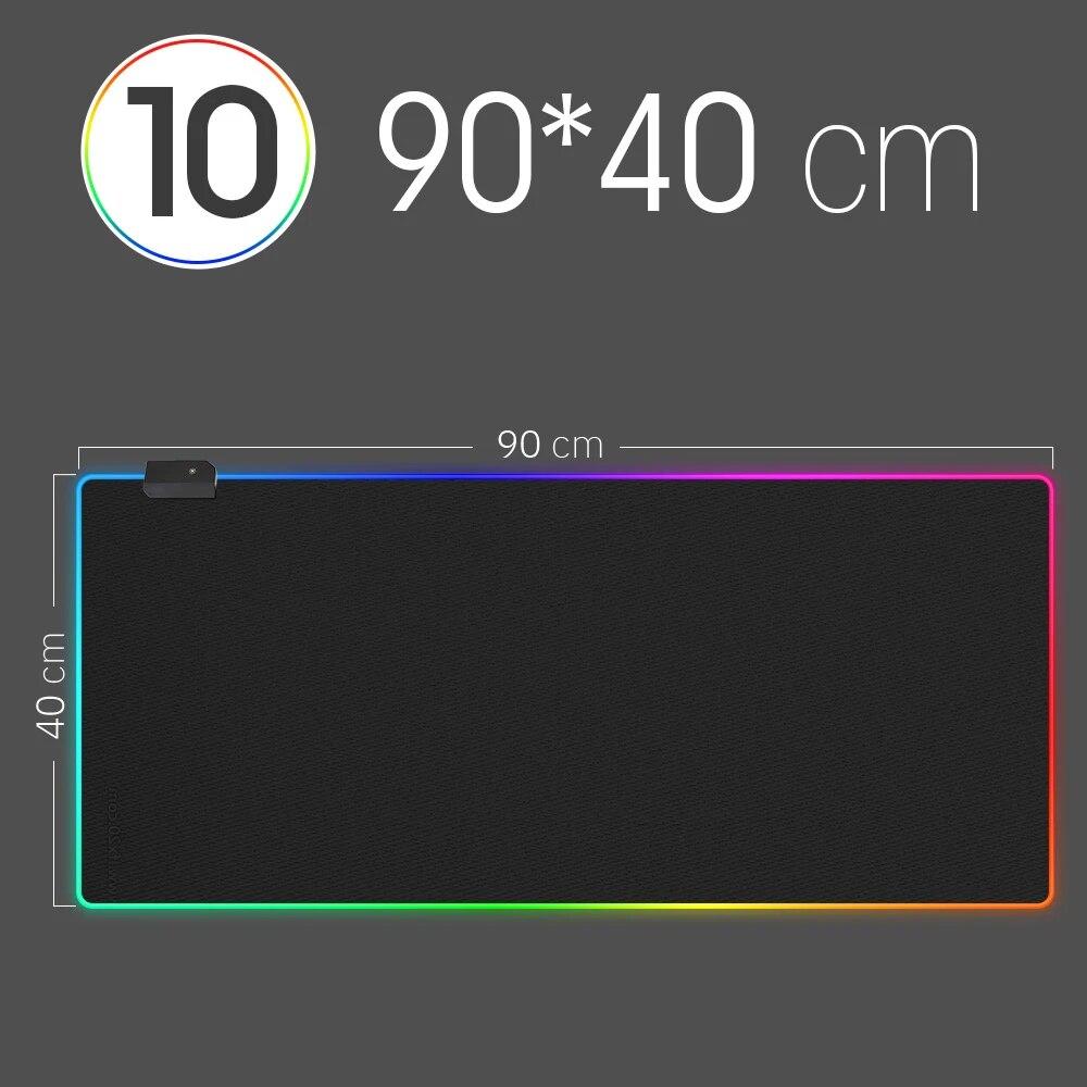 Светодиодный коврик для мыши с RGB-подсветкой, чехол для клавиатуры, коврик для стола, цветной коврик для мыши с поверхностью, водонепроницаемый мульти-размерный коврик для компьютерной игры World Computer Gamer CS Dota