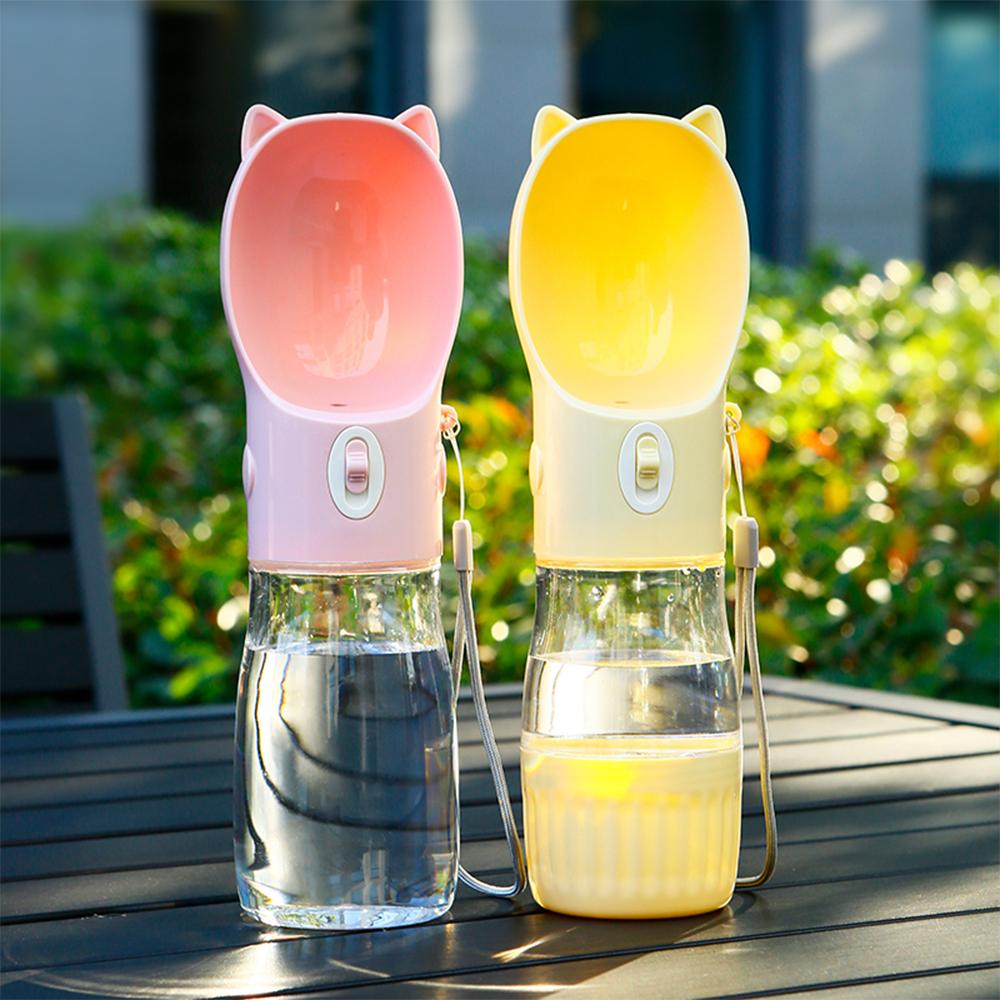 2in1 Dog Portable Water Bottle for Small Large Pet Cats Food Feeder Leak Proof Outdoor Travel Drink Bowl Puppy Chihuahua Supplie