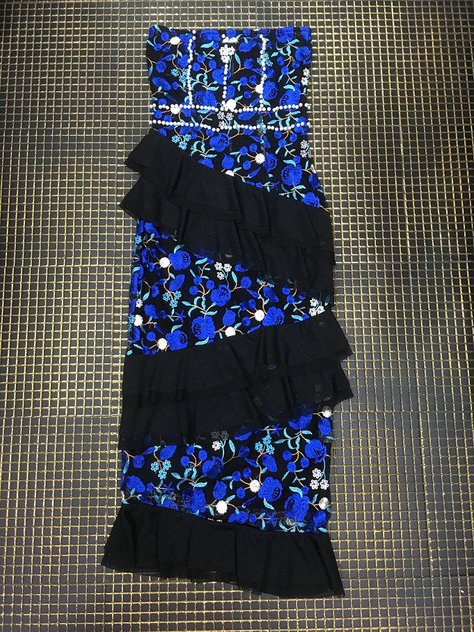 Европейское и американское платье без бретелек с кружевами и оборками, с завышенной талией, стройнящее, для вечеринки