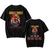 Футболки Guns N Roses 2025 Tour Vintage Rock с коротким рукавом Модные хлопковые футболки для женщин и мужчин Футболки Летняя одежда Y2K Топы