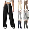 Women's High-Waist Wide-Leg Sports Pants - Casual, Loose Fit with Pockets