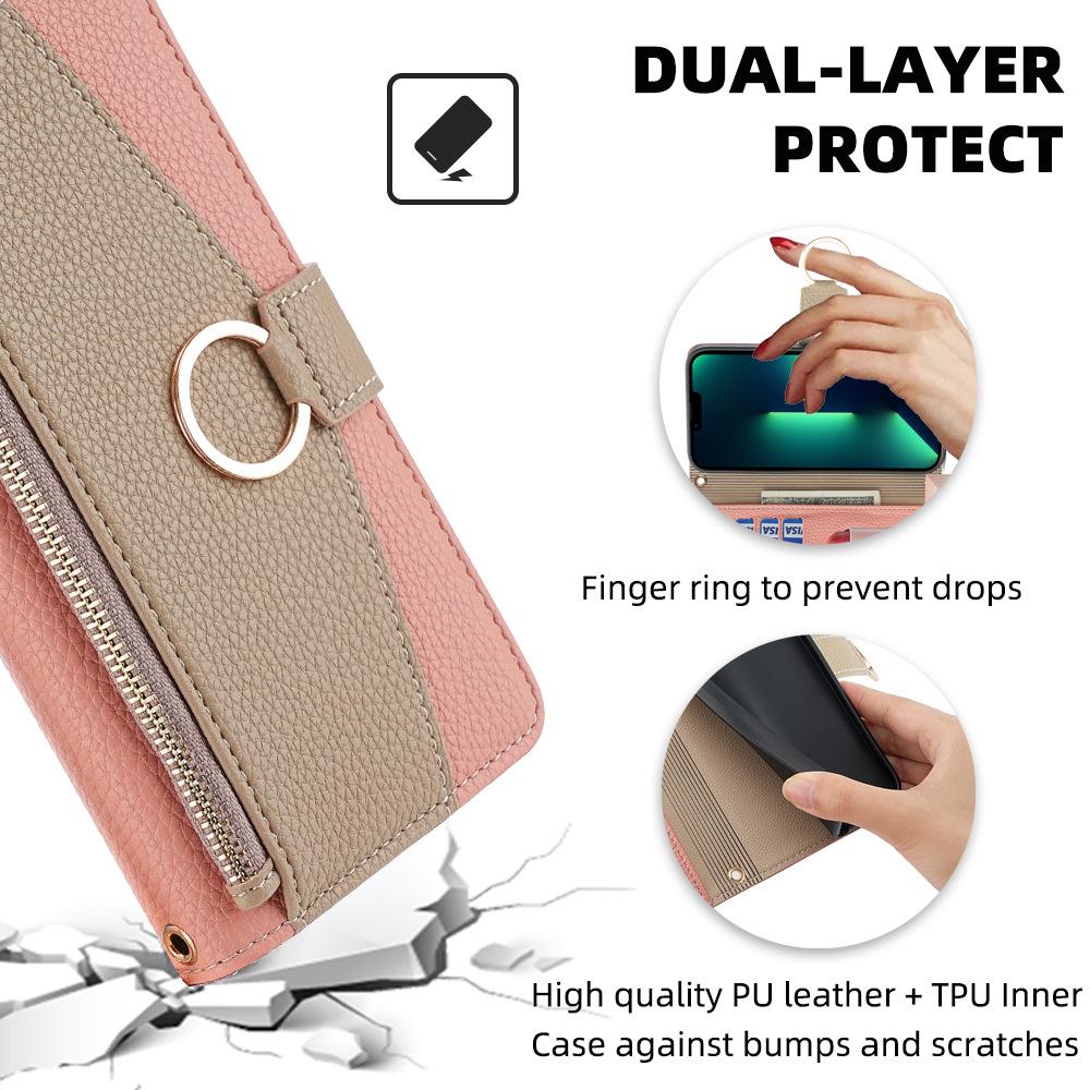 Cross-border Tecno Spark 20 Pro & Itel A50 4G Shoulder Strap Wallet Mirror Leather Phone Case