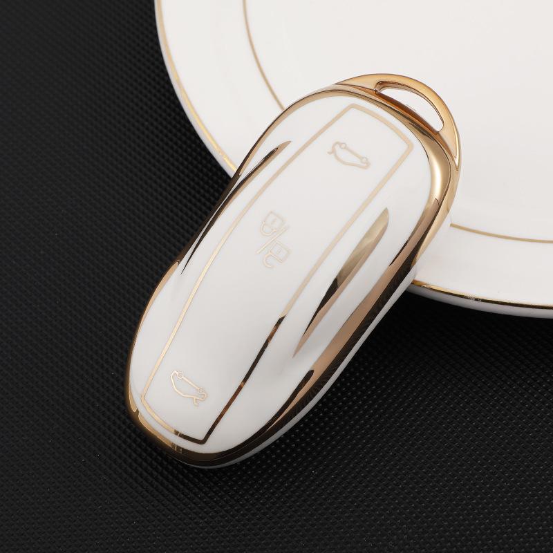 Чехол для смарт-ключа TPU для автомобиля, чехол для брелока, брелок для ключей Tesla Model 3 Y Model S, держатель для сумки-ключа, протектор, аксессуары