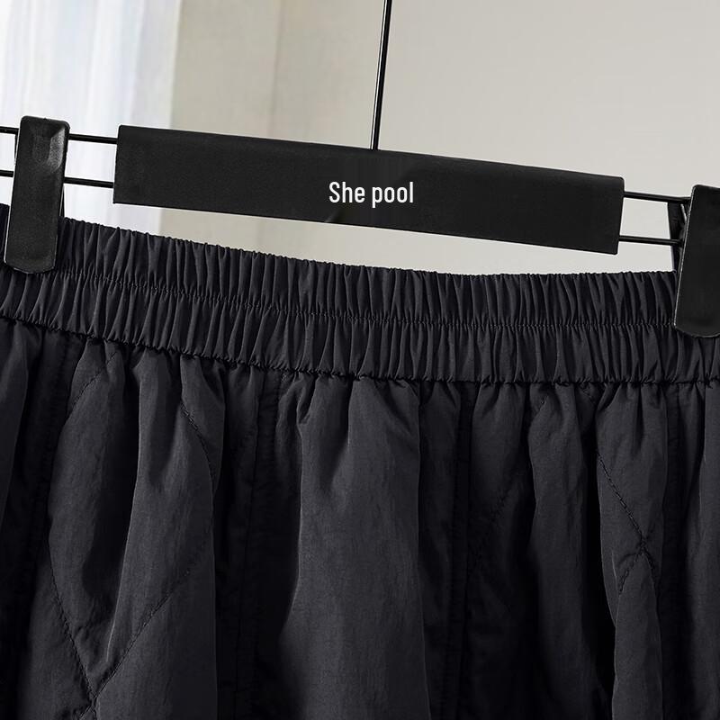 Женская стеганая юбка-миди А-силуэта на эластичной талии