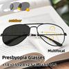 Унисекс Модные Новые Фотохромные Мультифокальные Очки для Пресбиопии Большая Рама Ультралегкие Блокирующие Синий Свет Очки для Чтения До +4.0