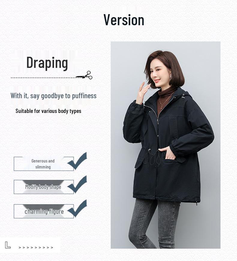 Women's Mid-Length Parka - 2024 Winter Loose-Fit Fashionable Fleece-Lined Cotton Coat