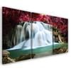 Three Piece Picture Canvas Print Waterfall Forest Mountain