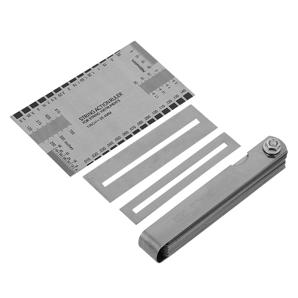 Линейка для измерения струн, 32 щупа, накладка на гриф, защита ладов