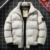 Мужская зимняя одежда, плотная модная одежда, однотонная ветрозащитная ветровка, пуховик, теплая уличная верхняя одежда, повседневное пальто для мужчин