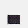 Slim Money Clip Billfold Wallet In Signature Canvas Gunmetal Charcoal Black