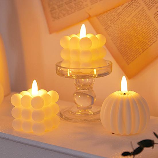 Волшебная пузырчатая свеча на батарейках, мерцающая беспламенная светодиодная квадратная тыквенная поддельная свеча для праздничной атмосферы