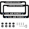 1PC for US Navy Carbon Fiber License Plate Frames,4 Holes Aluminum License Plate Covers for Department of The Navy, Car License Plate Holder Slim