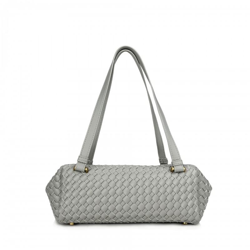 Authentic Leather Woven Loaf Bag Square Pillow Style Crossbody Shoulder Streetwear Daily Use