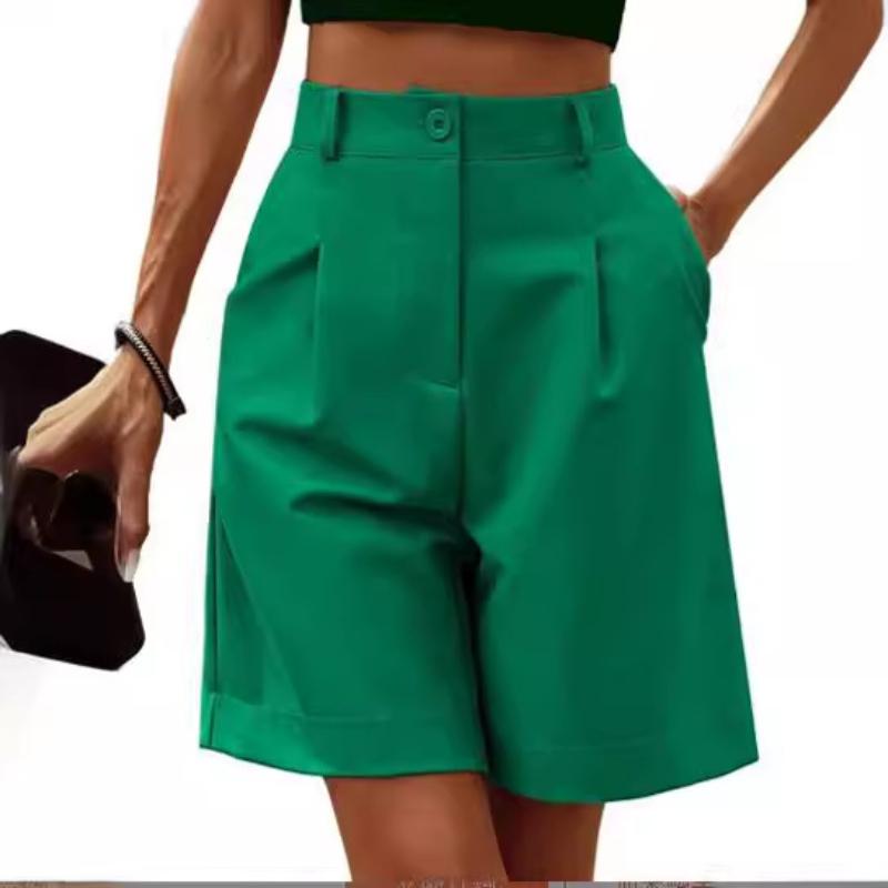 Женские повседневные широкие брюки с эластичной резинкой на талии, летние новые шорты с карманами