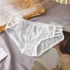 Ice Silk Low Waist Side Strap Fun Triangle Panties Solid Color Transparent Sexy Comfortable Women's Panties