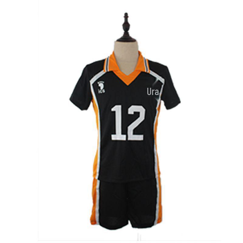 Косплей-комплект формы старшей школы Карасуно из Haikyuu, черный с оранжевым