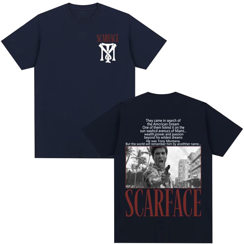 Classic Movie Scarface Tshirt Tony Montana Al Pacino Tshirt Unisex Women Oversized Casual Fashion Short Sleeve Tee Unisex Street