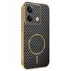 For Xiaomi Redmi Note 13 5G Phone Case Carbon Fiber Textured Electroplated TPU Back Cover