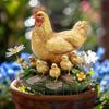 Garden Hen and Chicks Stake Yard Sign Ornament 2D Decorative Accessories for Walkway