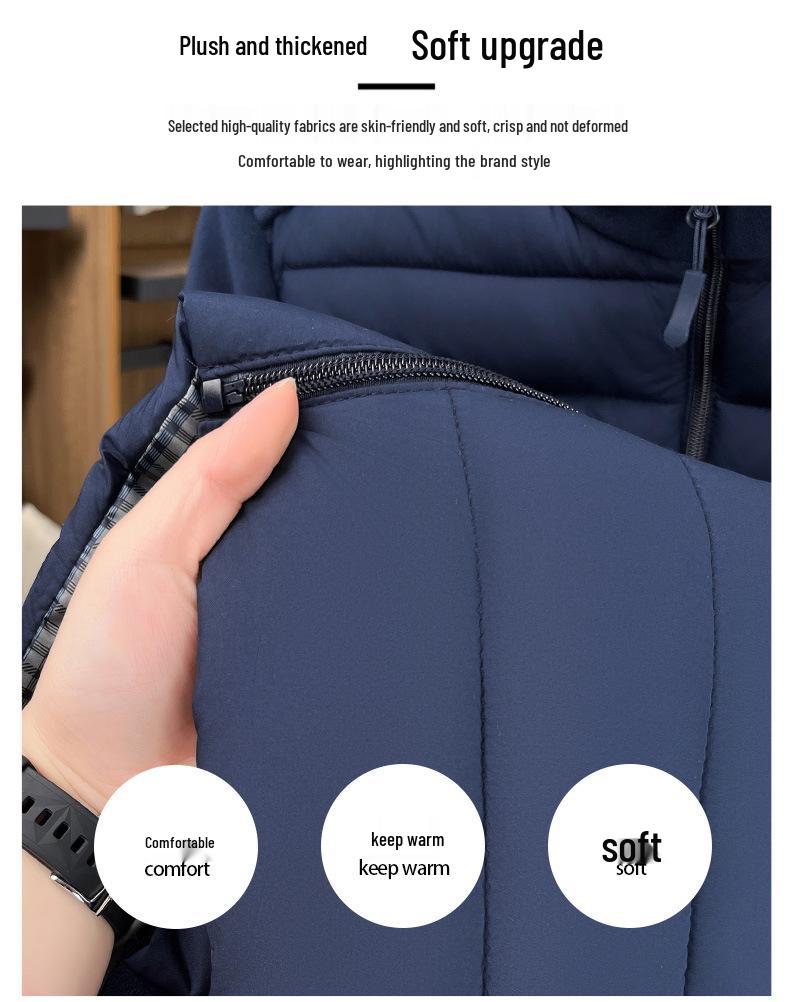 Men's Sherpa Fleece Patchwork Cotton Jacket with Stand Collar for Fall/Winter Casual Wear