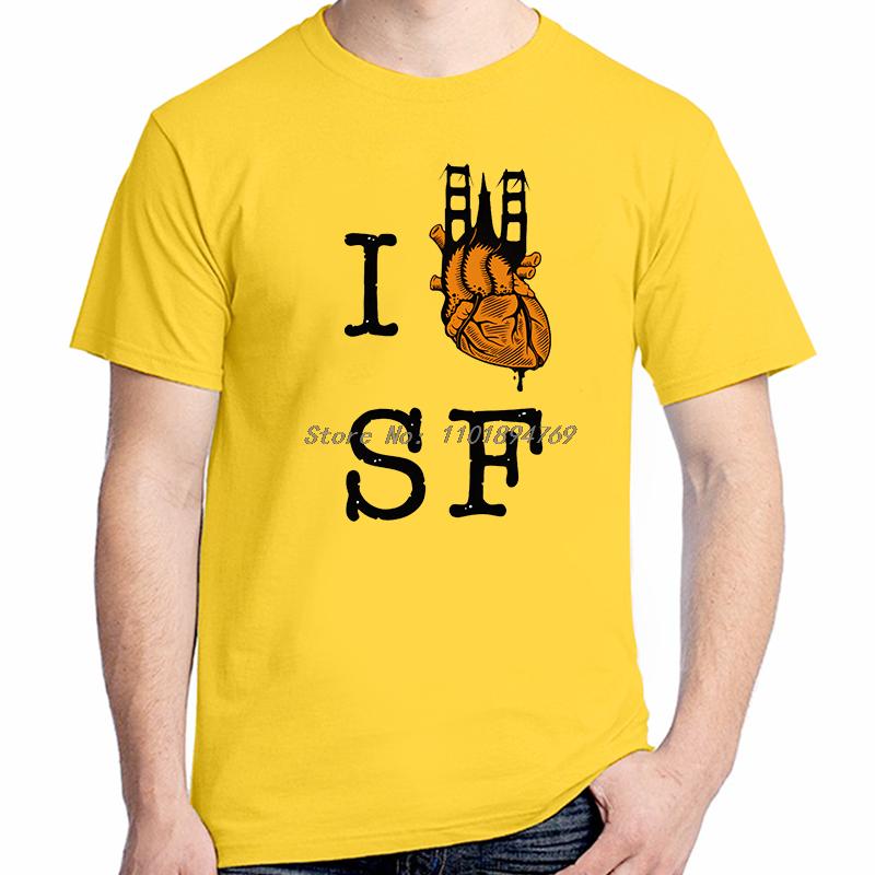 I Heart Sf Fashion Shirts Graphic Tee Tops Tshirt New Arrival Goods High Quality Short Sleeve Tee Unisexs Cotton Tshirt