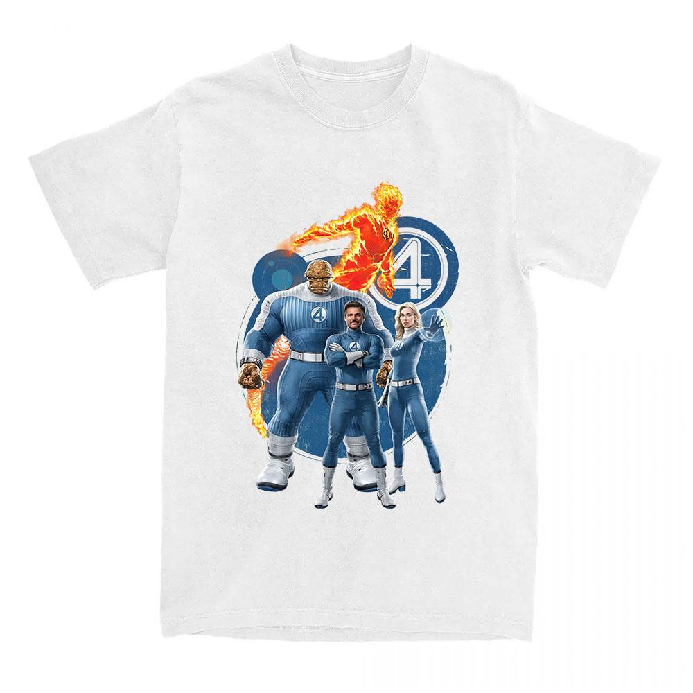 Летние женские мужские футболки Фильм Фантастическая четверка Первые шаги Футболка Хлопок Лето Женские футболки Унисекс Уличная одежда Топ