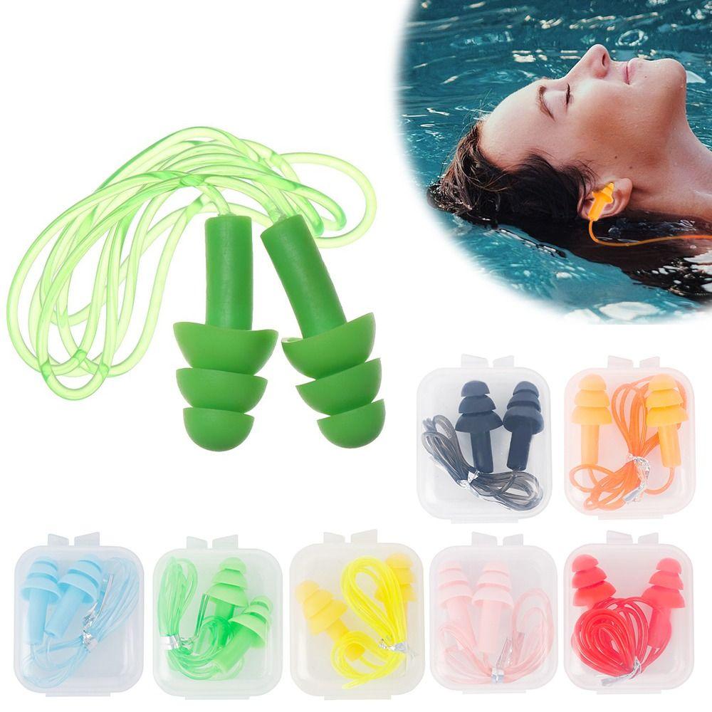 Accessories Hearing Sleep Earplugs Swim Ear Plugs Nasal Clip Earplugs with Rope Silicone Ear Plugs