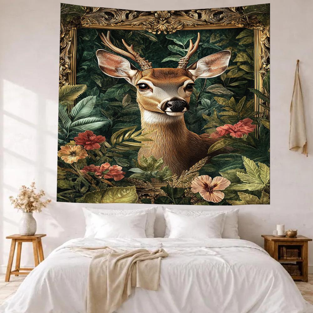 Deer Wall Decor Tapestry Art For Pet Memorial Birthdaywedding Party Backdrop Family Gift