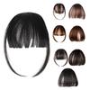 Bangs Wing Clip Hair Extension Soft Natural Straight Anti-slip Reusable Dark Brown Wispy Bangs Fringe Women Dress-up Hairpieces