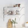 VidaXL Wall Shelves 2 Pcs 75x40 Cm Silver Stainless Steel, Floating Shelf, Wall Display Shelf, Panel 3214505