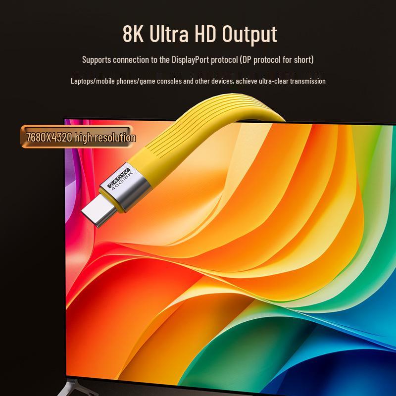 Видео 8K HD, Сверхбыстрая зарядка 240 Вт, Высокоскоростной кабель-брелок для данных 40 Гбит/с