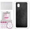 apgo Protective Skin Sticker for the Back Compatible with Alcatel 1 (2022), Wrap Film, Foil, Vinyl - Pattern Black Leather