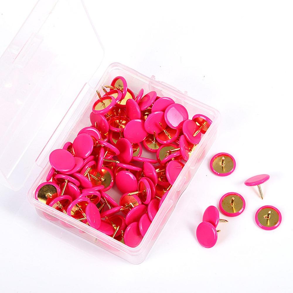 100Pcs Tacks Point Round Push Pins Notice Board Cork Board Tacks Decorative Thumb Tacks