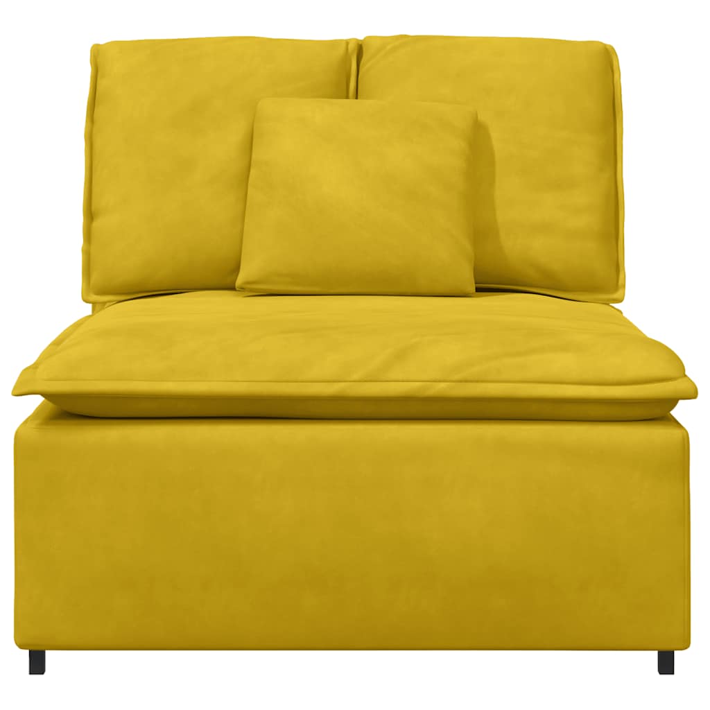 Modular Sofa Center Module with Cushions Yellow 100 cm