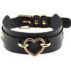 Black Leather Choker Necklace For Women Love Heart Collar Chocker Goth Halloween Fashion Jewelry