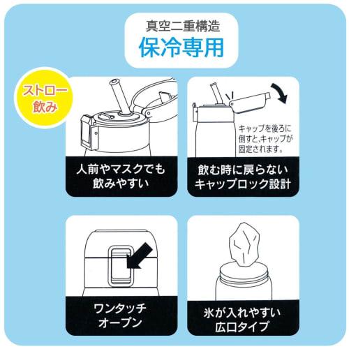 Skater Straw Mug Bottle 480ml Cold Storage Stainless Steel Water Bottle Disney Mickey Mouse Green World One Touch Open STOT5ST-A