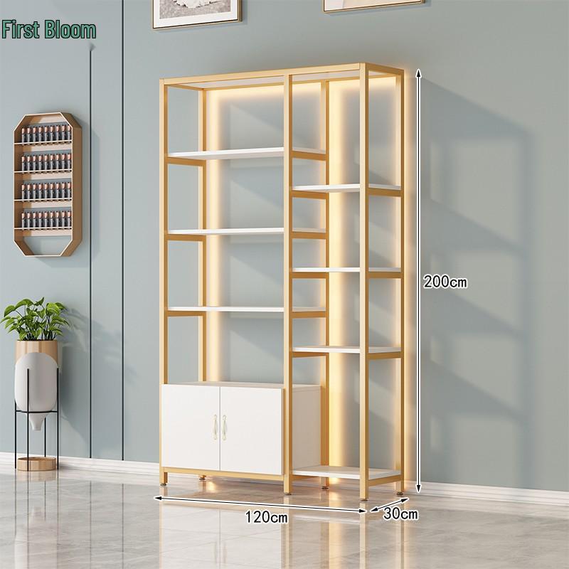 Multi-Function Light Luxury Nail Polish & Skincare Display Shelf for Beauty Salons