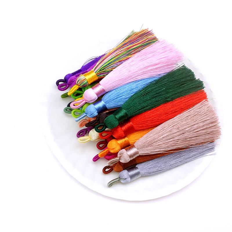 Подвеска-кисточка из гладкого полиэстерового шелка своими руками с коротким подвесным кольцом для ювелирных изделий