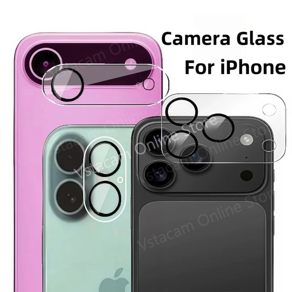 9D HD Сверхпрозрачная Защитная Пленка из Закаленного Стекла для Объектива Камеры для IPhone 17 Pro Max Air 16 15 Кольцо Защита Экрана Защитная Крышка от Царапин и Ударов