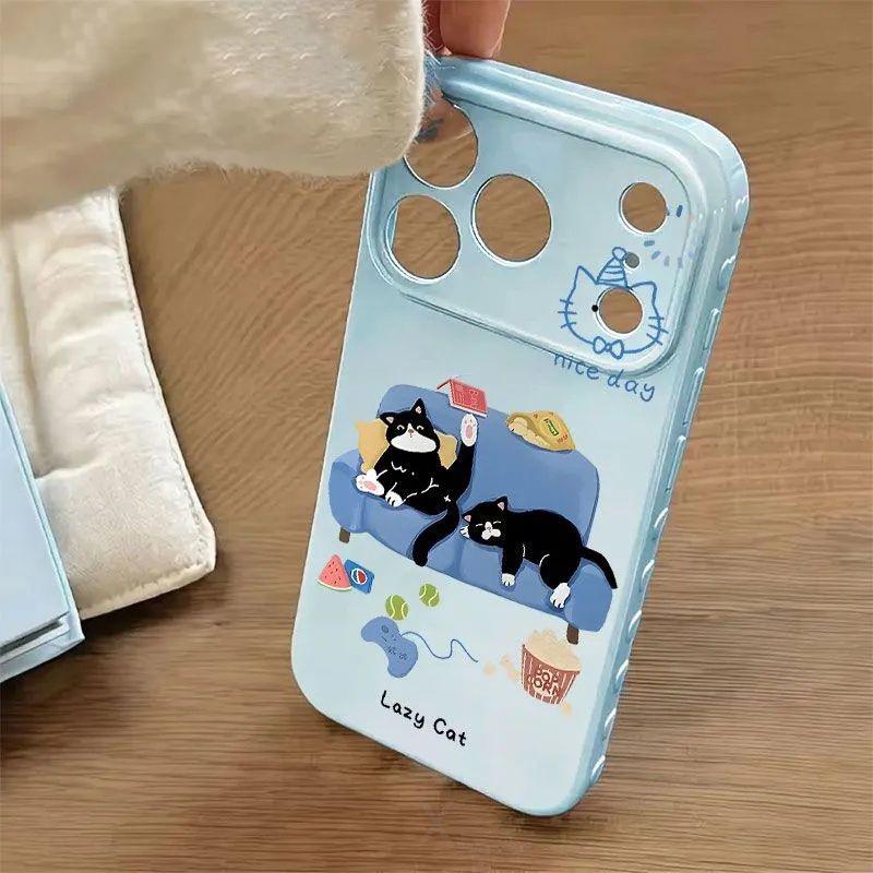 Чехол-окно с сердцем и кошкой для iPhone 17 Pro Max - Мягкий, Полное покрытие для моделей 16, 15, 14, 13 Pro