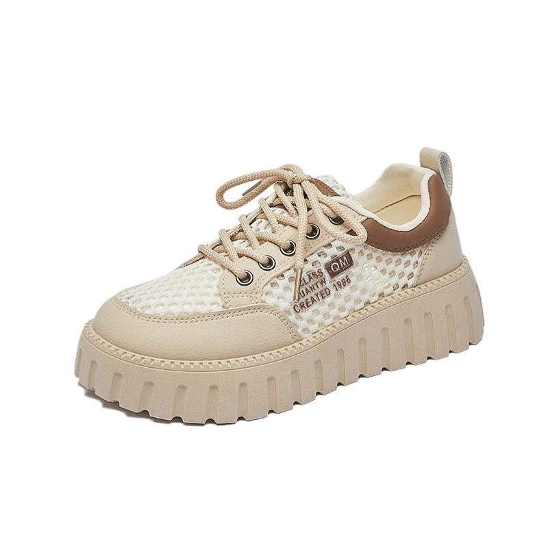 Summer Mesh White Shoes New Style of Female Students Breathable Height-enhancing Shoes Casual Shoes