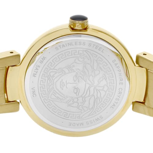 Versace Leda Ladies' Watch, White Dial, Stainless Steel, Sapphire Crystal, Quartz Movement, 37mm, Swiss Made, VNC120014, Gold