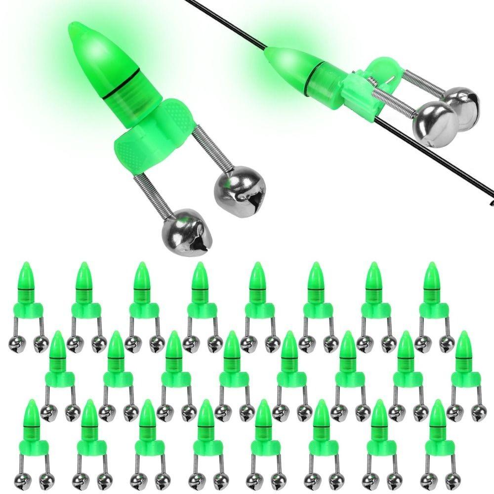 20Pcs Plastic Fishing Bite Alarms Rod Bells Tip Clip Spring Clip Fishing Bait Alarm Night Fishing